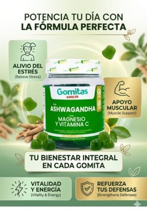 Gomitas de Ashwagandha, Magnesio y Vitamina C